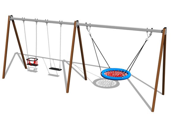 Ketten-Dreifachschaukel  RH6322KW- braun (f.h. 1,5 m)
