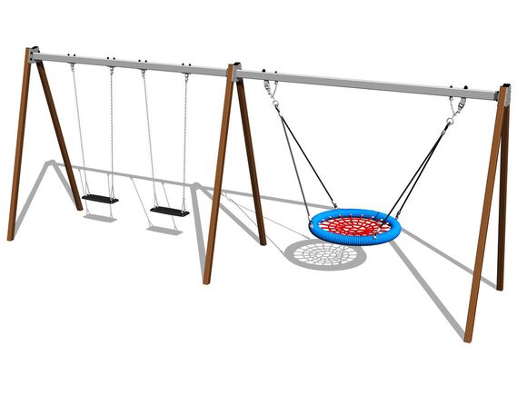 Ketten-Dreifachschaukel RH6321KW- braun (f.h. 1,5 m)