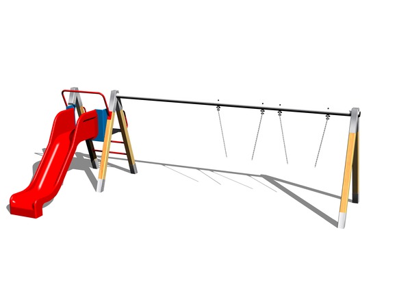 Ketten-Doppelschaukel mit Rutsche RH250D (f.h. 1 m)