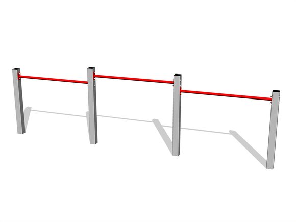 Dreifachreckstange - silber (f.h. 1 m)