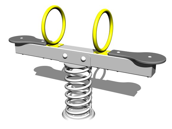 Doppelwippe mit Feder VH102KS - silber