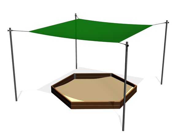 Sandkastenbeschattung verschiebbar für 6Kant-Sandkasten ZP600