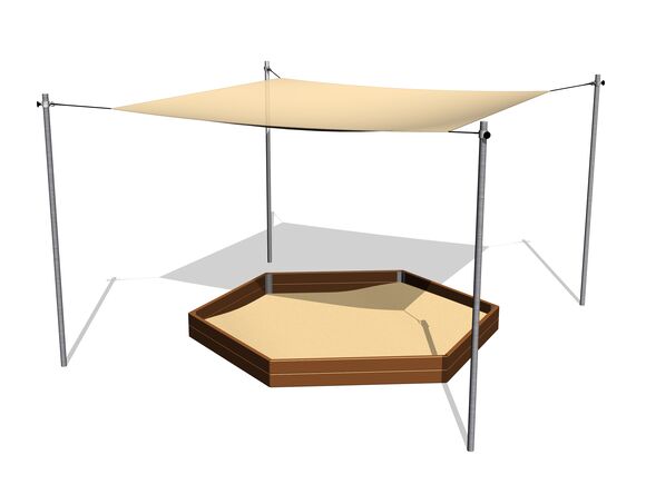 Sandkastenbeschattung verschiebbar für 6Kant-Sandkasten ZP602
