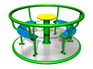 Karussell mit Sitzen (Durchmesser 1,4 m) - metall	