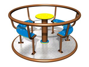 Karussell mit Sitzen (Durchmesser 1,4 m) - metall	