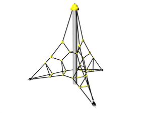 Seilpyramide PY3200K (f.h. 1 m, mit 3 Abspannungen)